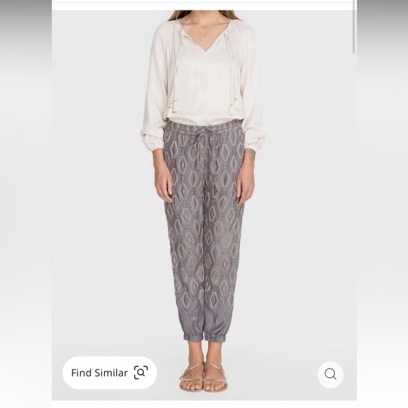 Johnny Was Women’s Diamond All Over Embroidered Pant In Dusty Mountain - Size M - Picture 6 of 9